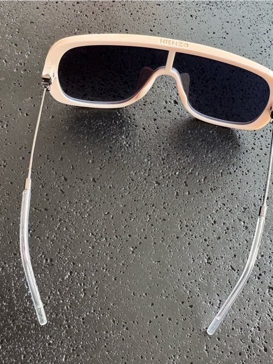 KENZO Ivory Shield Sunglasses w Blue Lenses VGUC